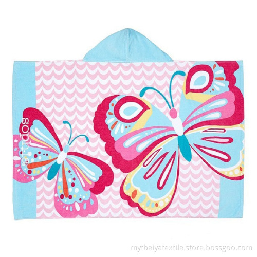New Design Animal Shape Hooded Poncho Towel For Kids